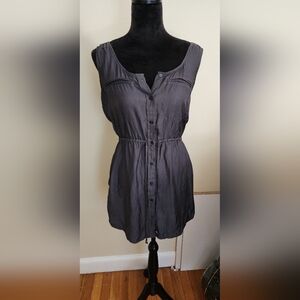 Grey silk sleeveless dress